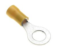 Terminale A Crimpare Ad Anello - Confezione Da 100, Giallo, 8 Mm, 48A, 12-10 AWG - Connettori Ad Anello Termorestringenti, Connettori In Rame Stagnato, Terminali Per Fili Ad Anello Isolati