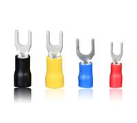 Terminale a crimpare con ghiere isolate a forma di UY da 100 pezzi SV1.25/2/3.5/5.5(Black,SV2-5)