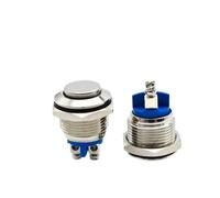 Terminale a vite con interruttore a pulsante in metallo con ripristino momentaneo impermeabile a testa piatta alta 16mm 1NO * 5 pezzi(High Head)