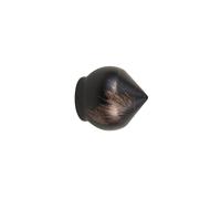 Terminale bastone tenda Bulbo in alluminio nero Ø 20 mm 2 pz Nero