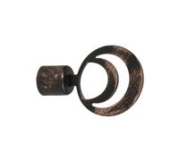 Terminale bastone tenda Cerchio in alluminio nero Ø 20 mm 1 pz Nero
