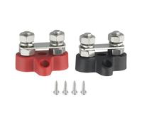 Terminale batteria M8 a doppia connessione con morsetti per sbarre collettrici rosso/nero codificati a colori per applicazioni automobilistiche, marine e industriali da 12-48 V