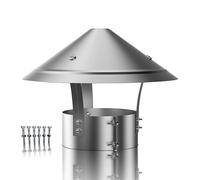 Terminale Canna Fumaria 150mm Comignolo Antipioggia Cappuccio Per Camino Tubo Scarico Fumi Stufa A Pellet Legna Copertura Fumaiolo Resistente Al Calore(201 material,80 mm(3 in))