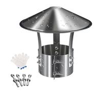 Terminale Canna Fumaria In Acciaio Inox Rotondo Di Sfiato Copertura Cappello Per Camino Conico Cappa Comignolo Antipioggia Comignolo Canna Fumaria Per Condotti Di Stufe(220mm/8.66in)