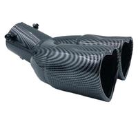 Terminale Coda Terminale Scarico Universale Per Auto A Forma Cuore Silenziatore In Acciaio Inossidabile Punte Colorate Doppio Modificato Argento Dritto(Carbon Curl)