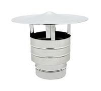 TERMINALE - COMIGNO ANTIVENTO BASE TONDA - INOX AISI 304 - PER STUFE e CAMINI