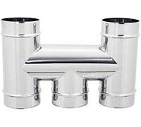 TERMINALE - COMIGNOLO AD H BASE TONDA - INOX - PER STUFE e CAMINI