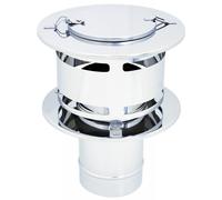 TERMINALE - COMIGNOLO ANTI INTEMPERIE CON ISPEZIONE - INOX- PER STUFE e CAMINI