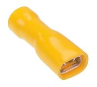 Terminale Connettore a Crimpatura Femmina Isolato Giallo 6,3mm (100 Pezzi)