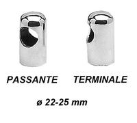 TERMINALE CORRIMANO IN ACCIAIO INOX LUCIDATO - ø 22-25 mm - NAUTICA BARCA