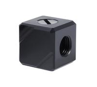 Terminale di connessione Alphacool Eiszapfen 4 vie G1/4" Acetal Nero
