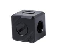 Terminale di connessione Alphacool Eiszapfen 5 vie G1/4" Acetal Nero