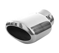 Terminale di scappamento, tubo di scarico, universale, per sport, tuning, effetto acciaio inox, ovale, da 44 mm a 65 mm
