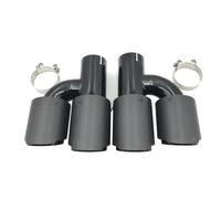 Terminale di Scarico 1 Paio Di Terminali Di Scarico Universali In Acciaio Inox Nero Con Doppio Terminale In Carbonio Opaco Stile H Scarico Coda Punta(ID 51mm-OD 114mm)