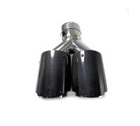 Terminale di Scarico 1 Pezzo Doppio In Fibra Carbonio 304 Acciaio Inossidabile Universale Modello Y Terminale Scarico Automatico Tubo Silenziatore Per BMW E46 Turbo Fischio(ID 70-OD 101)