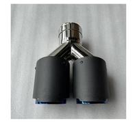 Terminale di Scarico 1 Pz Doppio Tubo Di Scarico Per Auto Coda Gola Opaco Blu Acciaio Inossidabile Doppi Terminali Di Scarico Gola Universale Scarico Coda Punta(ID 86MM-OD 114MM)