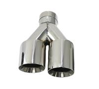 Terminale di Scarico 1 Pz. Terminale Di Scarico Modifica Auto Doppio Ugello Per Tubo Di Scarico Decorazione Tubi Di Scarico In Acciaio Inox Marmitta Scarico Coda Punta(Left in60-out89mm)