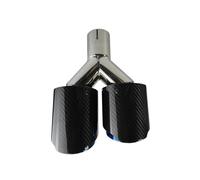 Terminale di Scarico 1 Pz Universale Auto Coda Gola Silenziatore Lunghezza Blu Brunitura A Forma Di Y Doppio Fuori Twill Lucido Punta Marmitta Di Scarico Scarico Coda Punta(51mm-89mm-Right)