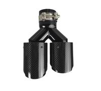 Terminale di Scarico 1 Pz Universale Per Auto Coda Gola Silenziatore Lunghezza A Forma Di Y Doppio Fuori Twill Lucido Puntale Marmitta Di Scarico Scarico Coda Punta(51mm-89mm-Right)