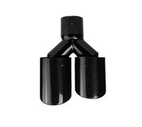 Terminale di Scarico 1 Pz Universale Per Auto Coda Gola Silenziatore Lunghezza Nero A Forma Di Y Doppio Fuori Twill Lucido Puntale Marmitta Di Scarico Scarico Coda Punta(76.2mm-101mm-Right)