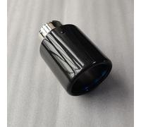 Terminale di Scarico 1Pc Singolo Terminale Scarico Auto Tubo Blu Semplice Lucido Carbonio Bordo Smussato Silenziatore Per BMW E71 E46 X5 F15 Turbo Fischio(76 IN 101 OUT)