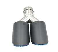 Terminale di Scarico 1Pcs Universal Straight Blue Stainless Steel Carbon Fiber Car Styling Dual Exhaust System Muffler Tip Tail Pipes(60 IN-76MM OUT)