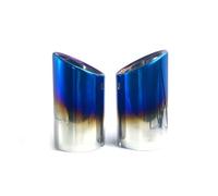 Terminale di Scarico 2 Pezzi/set Cromato Acciaio Inox Auto Silenziatore Terminale Tubi Coperture Per Per A1 Per A3 Per A4 Per TT 2009-2015(Blu)