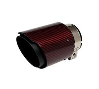 Terminale di scarico Accessori per marmitte e terminali per tubi di scarico per automobili in acciaio inossidabile e fibra di carbonio rossa( 66mm in -101mm Out)
