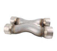 Terminale di Scarico Adattatore Terminale Scarico Auto In Acciaio Inox Da 2.25"/2.5''/3" X-Pipe In/Out Connettore Tubo A Quattro Vie Universale Tubo Suono Marmitta(2.25inch)
