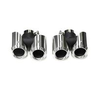 Terminale di Scarico Aggiornamento Tubo Di Scarico Di Alta Qualità Ugello Silenziatore Rotondo A 4 Uscite Per Land Per Rover Per Defender 90 110 2020-2024 Scarico Coda Punta(Gasoline 2.0T Silver)