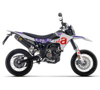 Terminale di Scarico Arrow Thunder Aluminio Nero per Aprilia RX / SX 125 2025