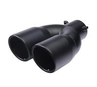 Terminale Di Scarico Curvo Acciaio Inossidabile Sezione Dritta Regolabile Doppia Uscita Da 63-76 Mm Una Due Modifiche Auto Gola Coda Auto(Black)