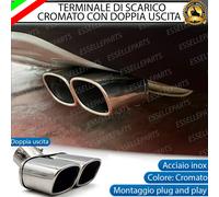 TERMINALE DI SCARICO DOPPIO MARMITTA DR-4.0 FINALINO CROMATO INOX