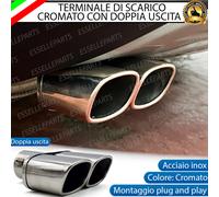 TERMINALE DI SCARICO DOPPIO MARMITTA MAZDA MX-5 MK2 FINALINO CROMATO INOX