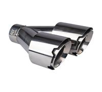 Terminale di scarico doppio sinistro universale AMiO inox 32-52 mm