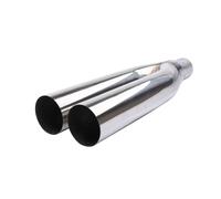 Terminale Di Scarico Doppio Universale Da 19 Pollici Saldare Per Auto, SUV, Camion E Pick-up - Per Scarico Coda Punta Fine Tubo(51mm-76mm-483mm)