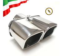 Terminale Di Scarico Doppio Universale Quadrato Marmitta In Acciaio Cromato Auto