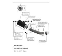 Terminale di Scarico Leovince LV-10 BLACK EDITION per Ktm Duke 125 2021 > 2023