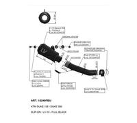 Terminale di Scarico Leovince LV-10 FULL BLACK per Ktm Duke 125 2021 > 2023