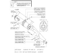 5123E - Terminale Scarico Leovince X3 ENDURO Yamaha TT 600 E TT 600 R