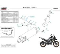 Terminale di Scarico Mivv DAKAR Inox Nero per Kove 510 X 2024