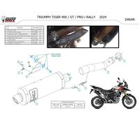 Terminale di Scarico Mivv DAKAR Inox Nero per TRIUMPH Tiger 900 2024 2026