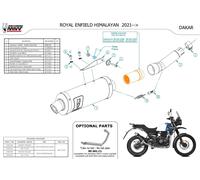 Terminale di Scarico Mivv DAKAR Inox per ROYAL ENFIELD HIMALAYAN 2021 > 2023