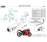 Terminale di Scarico MIVV MK3 Carbonio per Honda CBR 500 R 2024 > 2026