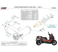 Terminale di Scarico Mivv Mover Inox Nero per Kymco DTX 360 350 2023 > 2024