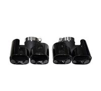 Terminale di Scarico Per Land Per Rover Per Defender 90 110 2020-2022 Tubo Di Scarico Posteriore Aggiornamento Terminale Di Scarico Rotondo A Quattro Uscite Scarico Coda Punta(Black B 3.0T)