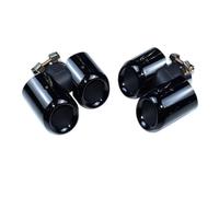 Terminale di Scarico Per Land Per Rover Per Defender 90 110 2020-2024 Tubo Di Scarico Posteriore Aggiornamento Puntale Silenziatore Rotondo A Quattro Uscite Scarico Coda Punta(Black A 3.0T)