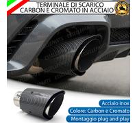 TERMINALE DI SCARICO PER MARMITTA CARBON E CROMATO INOX PER LANCIA Y10
