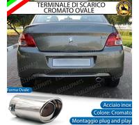 TERMINALE DI SCARICO PER MARMITTA FINALINO CROMATO PEUGEOT 301 INOX OVALE
