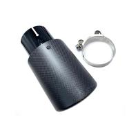 Terminale di Scarico Punta Silenziatore Universale Per Auto In Acciaio Inox Nero Opaco + Fibra Carbonio Scarico Ugello Per Qualsiasi Turbo Fischio(ID 57-OD 76)